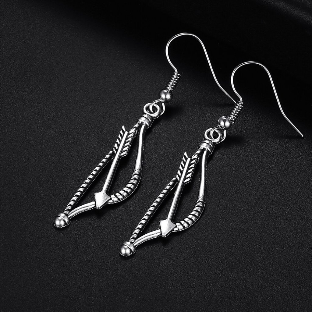 Trendy Vintage Bow Shape Antique Silver Plated Earrings For Woman , K583